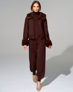 Кардиган с отделкой мехом норки