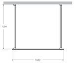 Душевая перегородка Cezares Liberta 140 LIBERTA-L-2-140-120-C-Cr профиль Хром стекло прозрачное