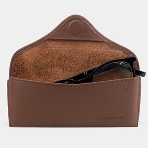 Футляр для очков Vision из кожи теленка, цвета шоколад