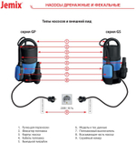 Насос дренажный Jemix GP-550 (ДН-158-8) для чистой воды
