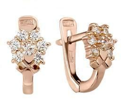 Серьги из золота с фианитами