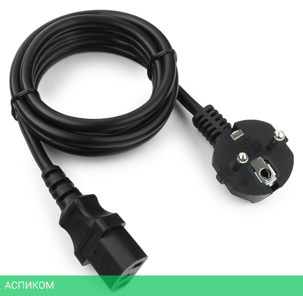 Кабель питания Cablexpert PC-186-VDE 1.8м, Schuko- C13 VDE, 10А черный