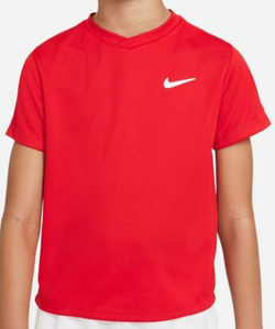 Футболка для мальчика теннисная Nike Court Dri-Fit Victory SS Top B -  university red/university red/white - купить по выгодной цене | Теннисный  магазин tennis-store.ru
