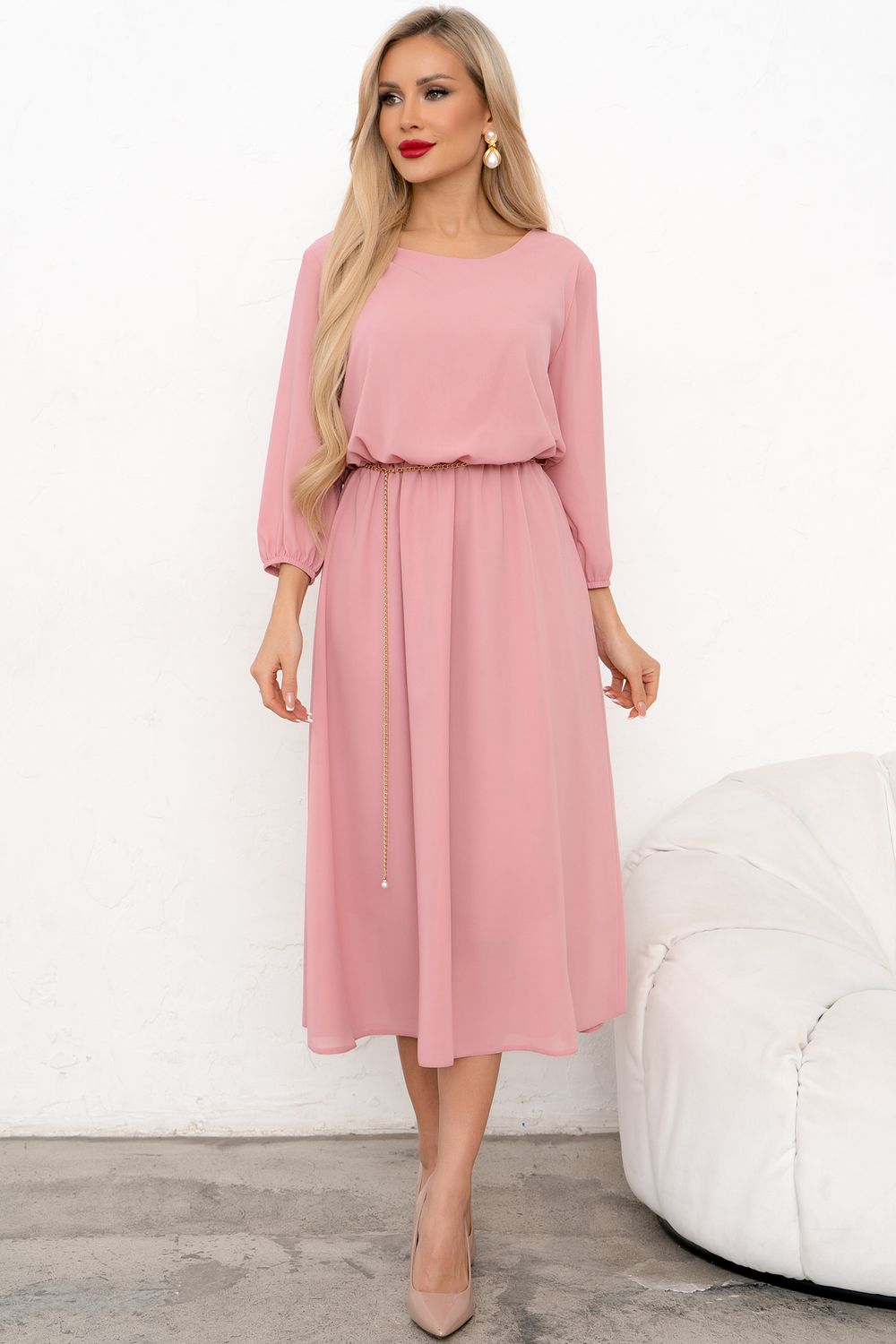 Платье Селена (пудровый) Р11-1186/6 Nikol