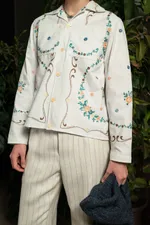 Купить Рубашка Soeurs Расшитая Маленькими Цветами / Small Flowers Long Sleeve белая Рубашка Soeurs Расшитая Маленькими Цветами / Small Flowers Long Sleeve белая