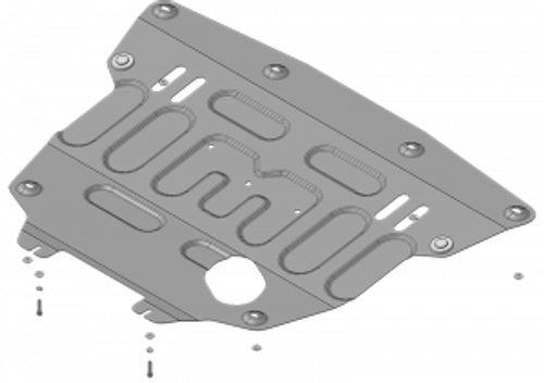 Защита картера Двигателя, КПП. 2 мм, Сталь. для Lada Vesta 2015-2022, Lada Vesta Cross 2017-2022, Lada Vesta 2023-н.в., Lada Vesta Cross 2023-н.в. MOTODOR.72113