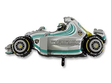 Шар фольга фигура  87см. Машина гоночная серая