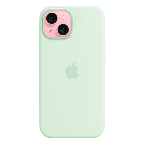 Силиконовый чехол с поддержкой MagSafe Apple Silicone Case для iPhone 15, Soft Mint (Пастельно-мятный)