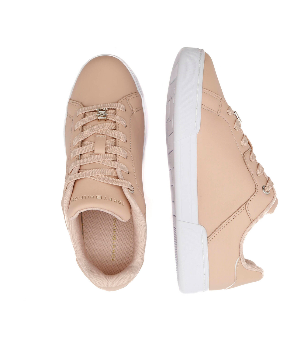 Кожаные кроссовки court sneaker golden th Tommy Hilfiger - бежевый(FW0FW07116)