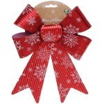 Бант на ёлку «Снежинка» 27*22 см, Красный