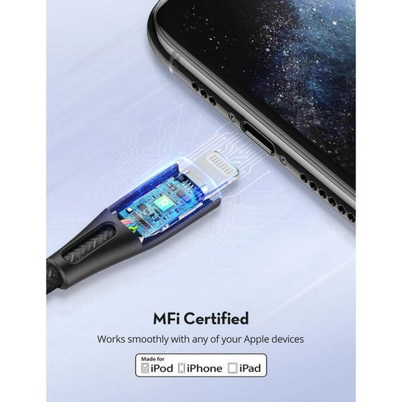 Кабель RAVPower MFI USB-C to Lightning, 1.2 м (RP-CB1017, RP-PC1017), розовый