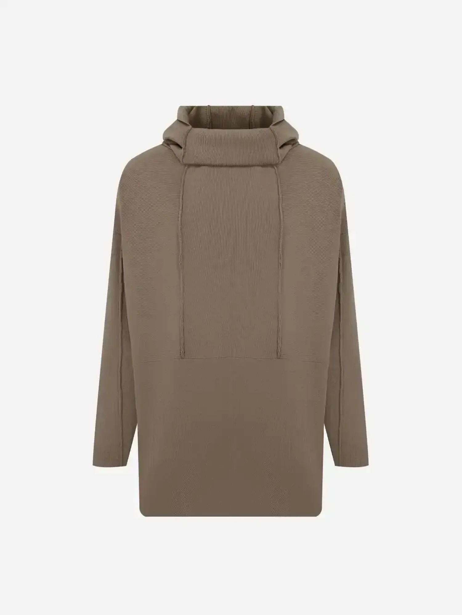 Свитер с капюшоном серо-коричневый