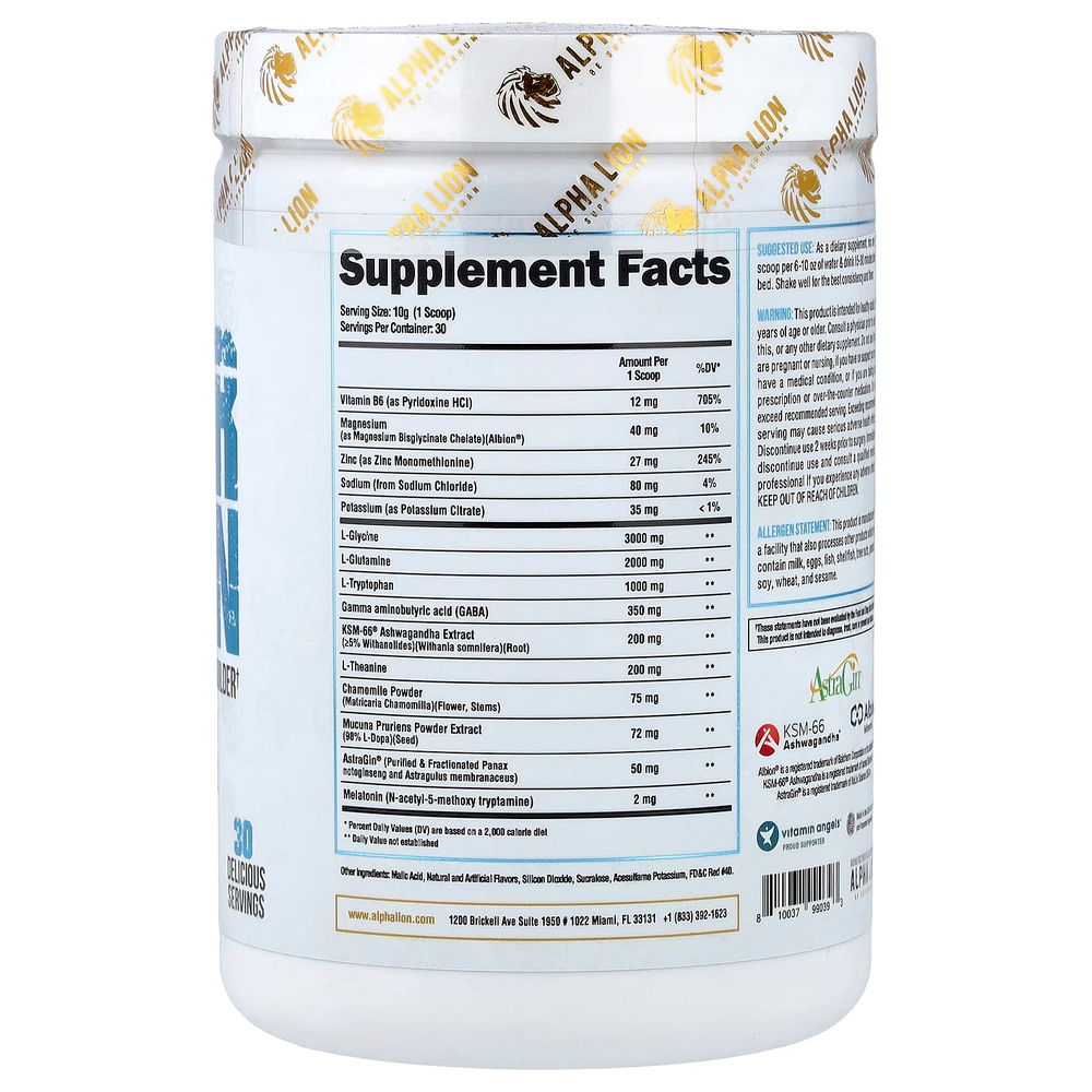 ALPHA LION, SuperHuman Sleep, Tropical Terminator, фруктовый пунш, 299 г (10,56 унции)