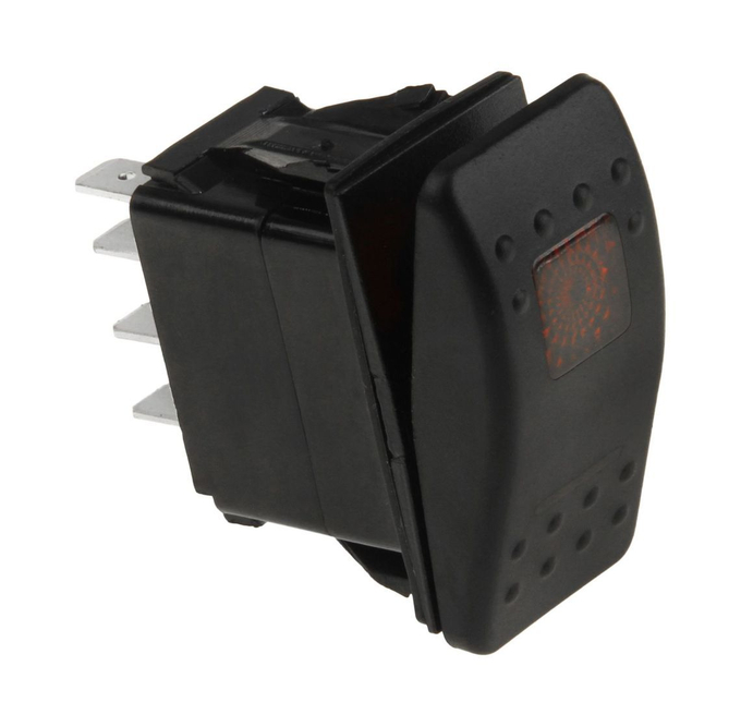 Переключатель двухпозиционный (ON)-ON 12 В/20А 7Р с подсветкой без фиксации 1 положения