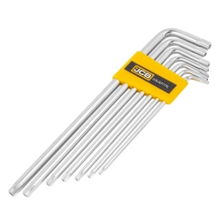 Ключи Г-образные TORX экстра длинные, набор 7пр. (Т10Н, Т15Н, Т20Н, Т25Н, Т27Н, Т30Н, Т40Н-с отверстием) JCB JCB-5071TXL