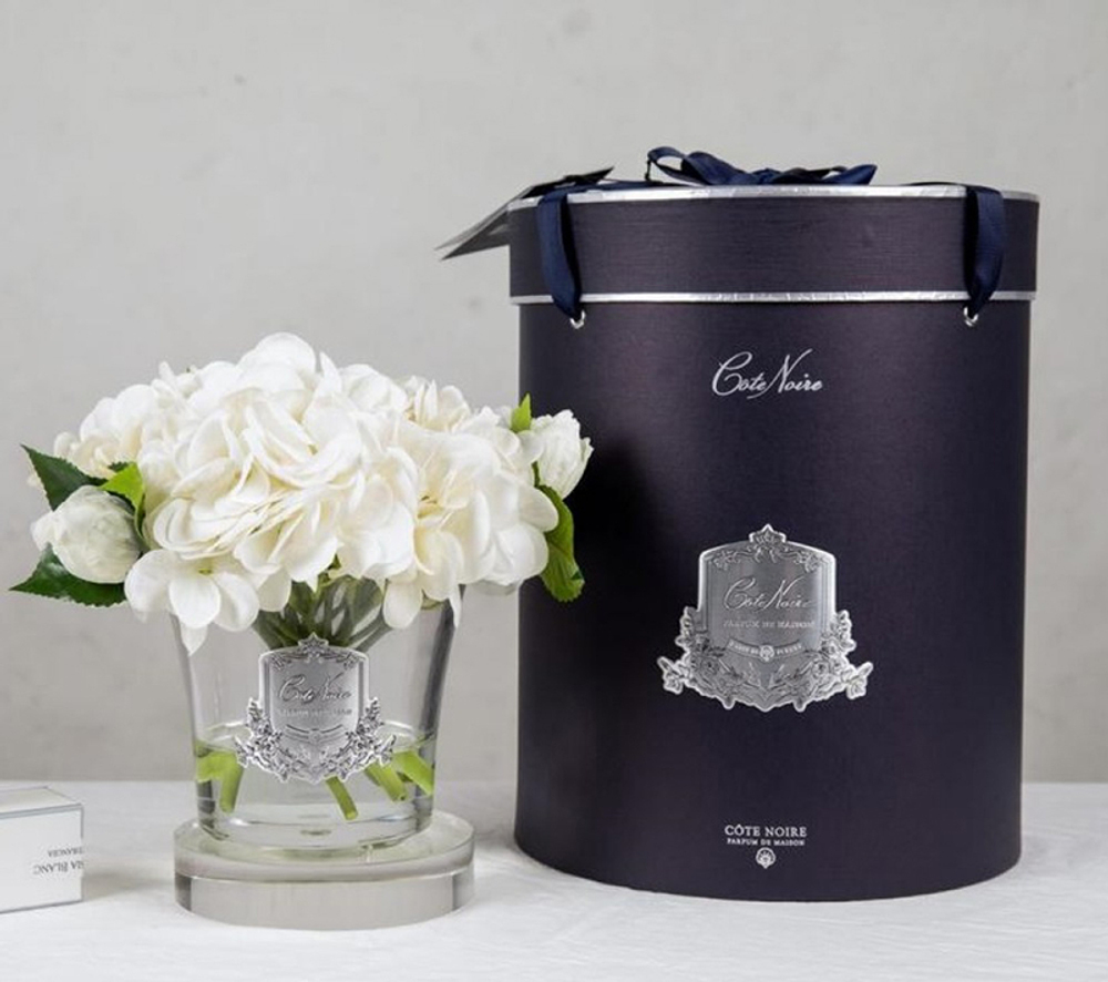 Букет роз ароматизированный и 2 спрея Cote Noire Hydrangeas&Rosebuds white