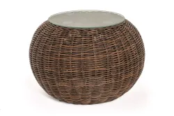 "Барселона" кофейный столик из искусственного ротанга, цвет коричневый