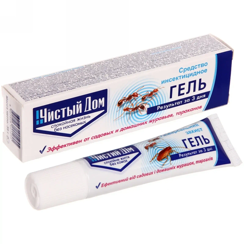 Гель универсальный от тараканов, садовых и домашних муравьев «Чистый дом» 35мл