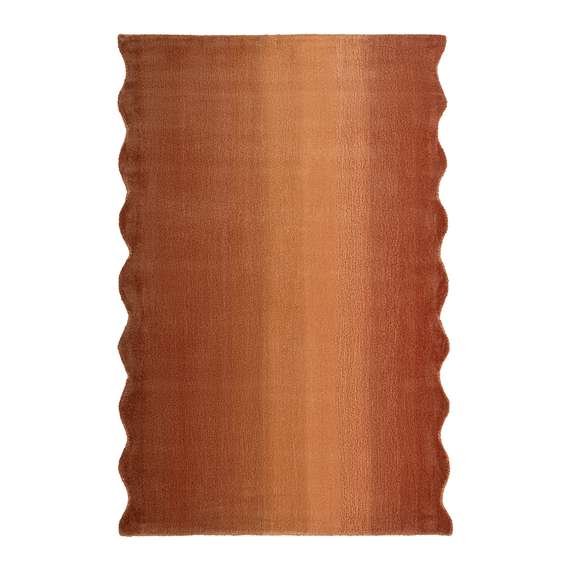 Ковер из шерсти over horizon терракотового цвета из коллекции trendy ruffles, 120х180 см