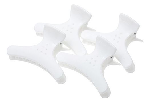Зажимы-бабочка для волос Harizma, пластиковые, белые, 4шт (h10988-01)