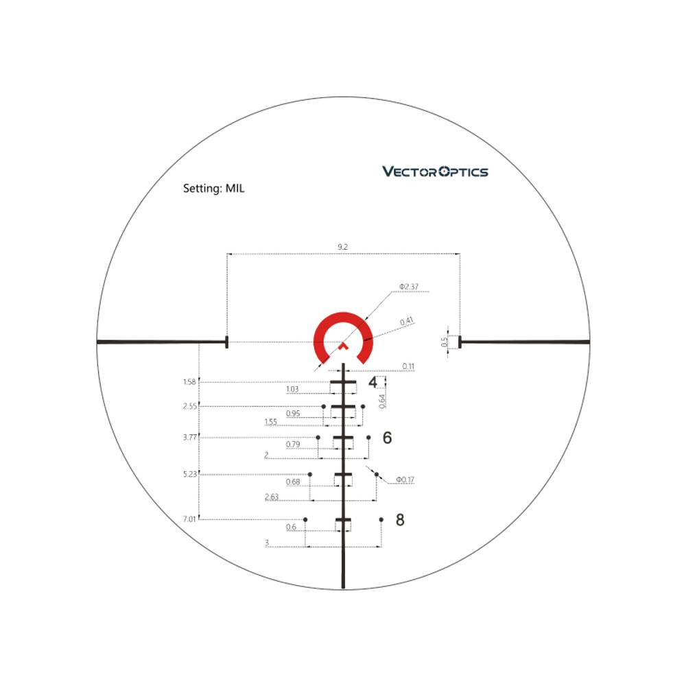 Оптический прицел Vector Optics FFP Continental x6 1-6x28 ( Сетка VCT-BNW / с подсветкой )
