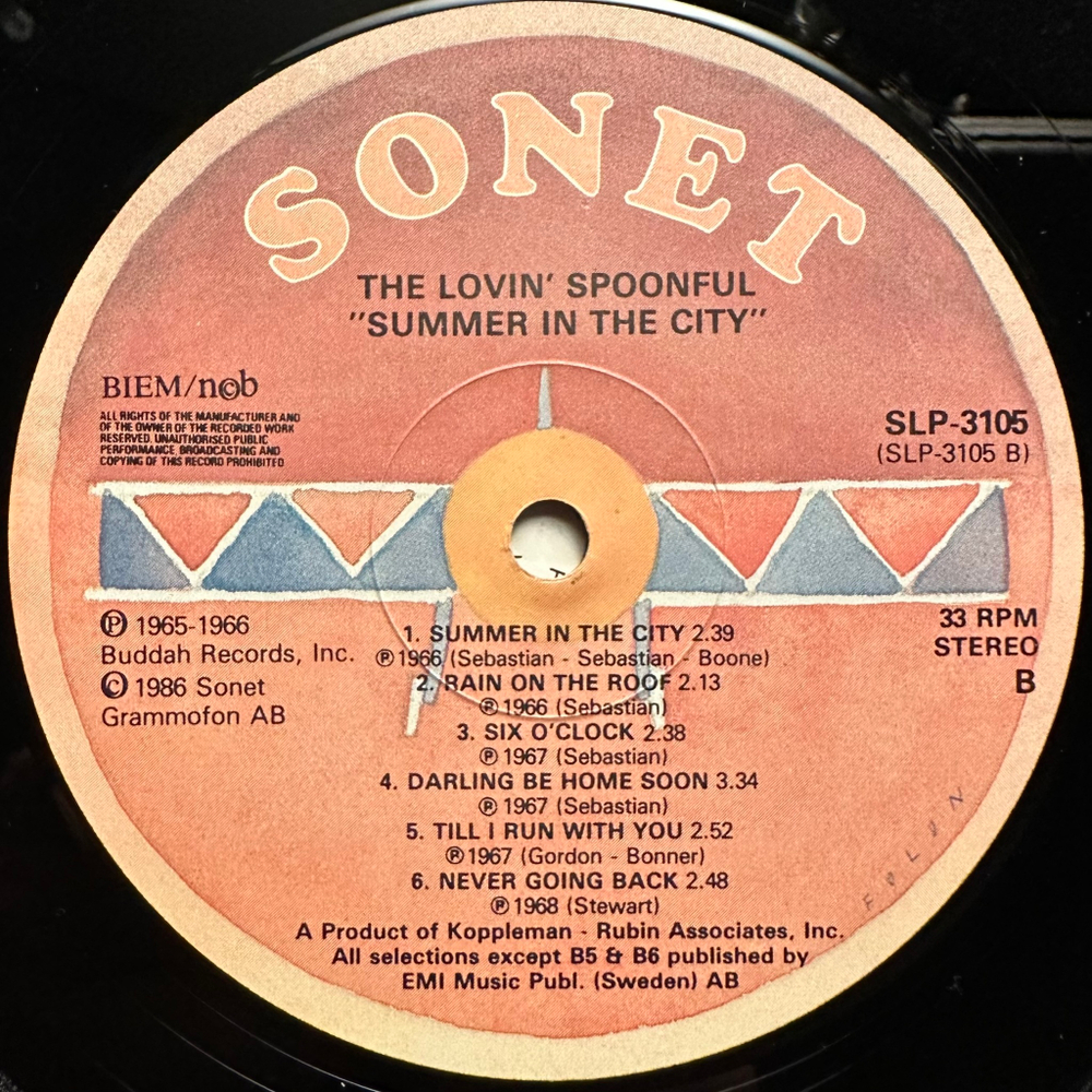 The Lovin' Spoonful - Summer In The City (Швеция 1970г.)