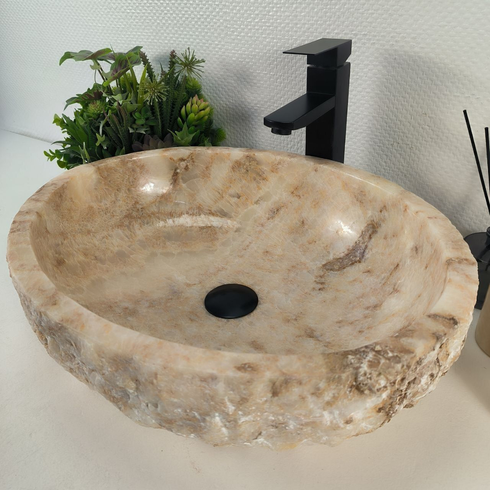 Каменная раковина из оникса Erozy Yellow EO-04720 (52*42*15) 0159 из натурального камня