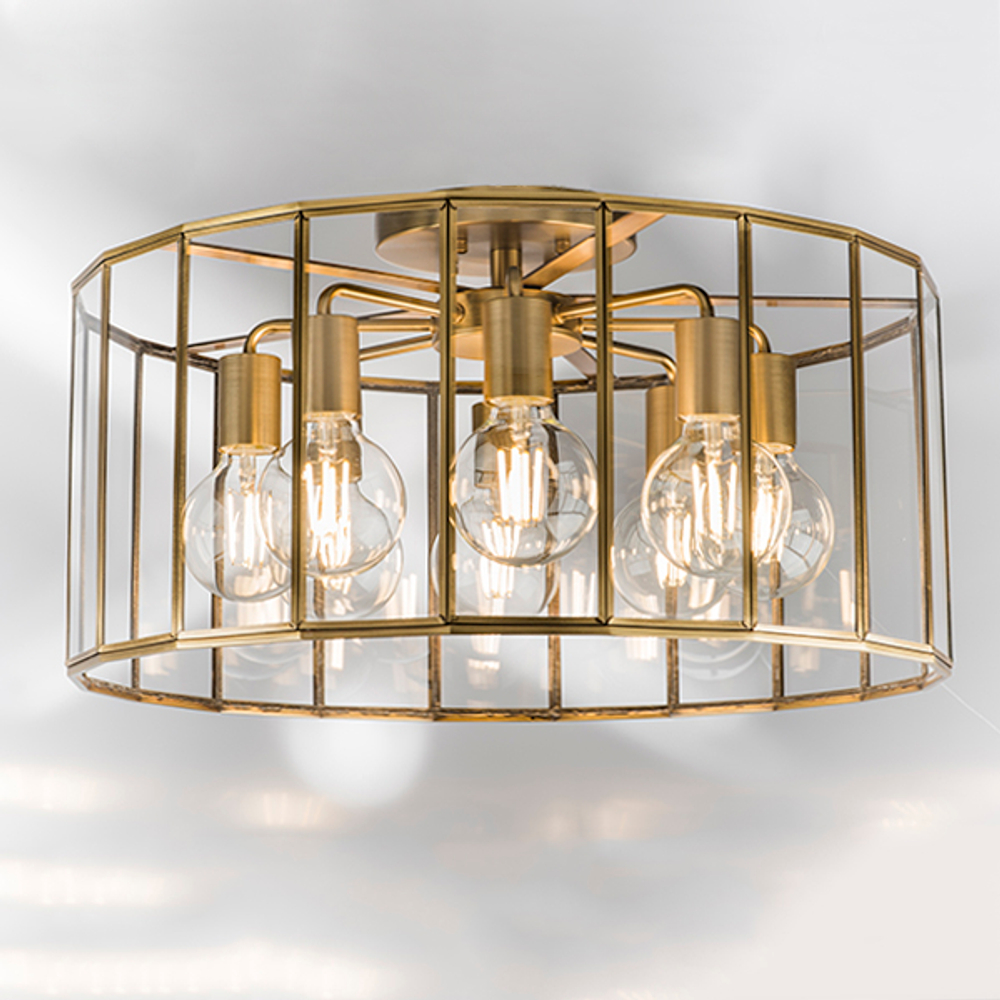 798281 Люстра GENNI 8х40W E27 ЛАТУНЬ/ПРОЗРАЧНЫЙ