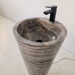 Раковина напольная из оникса Grey ON-04202 (45*45*90)