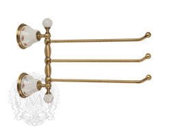 Полотенцедержатель тройной поворотный 35см. Migliore Provance ML.PRO-60.554 керамика с декором