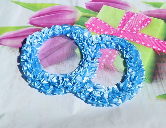 Свадебные кольца для украшения машины, голубые атлас