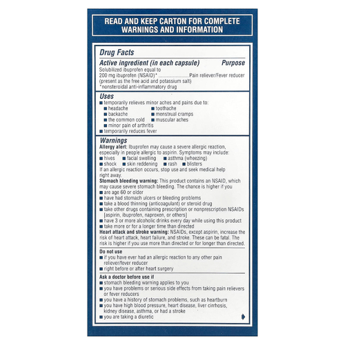 Advil, Liqui-Gels®, ибупрофен, 200 мг, 160 капсул с жидкостью