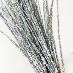 Ветвь Новогодняя серебро 80 см., Christmas DeLuxe (89151)