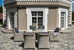 "Неаполь" обеденная группа плетеная из искусственного ротанга, цвет соломенный