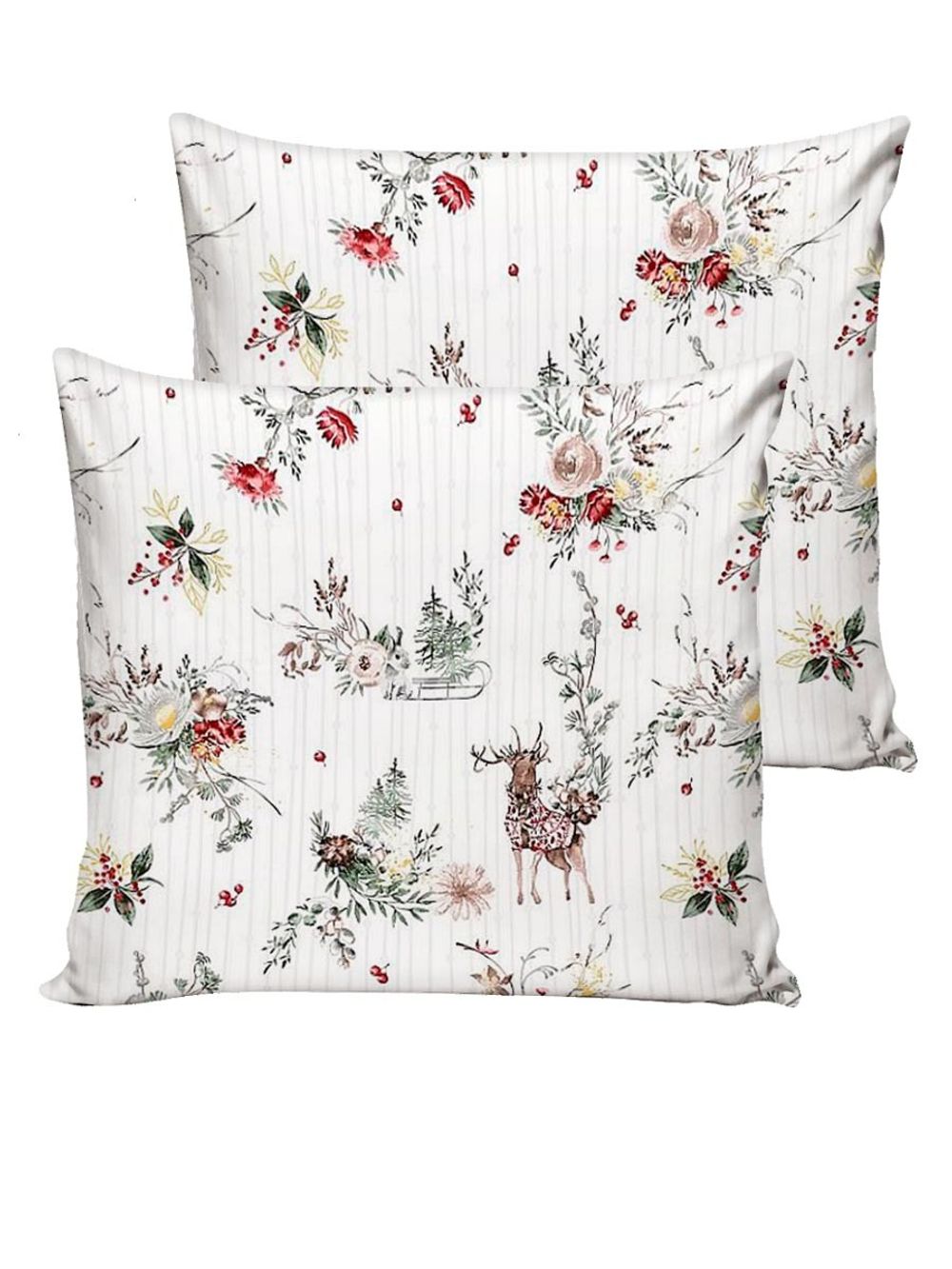 Наволочка комплект 2шт перкаль Сказка "Сочельник (зел)" 70x70 см на молнии