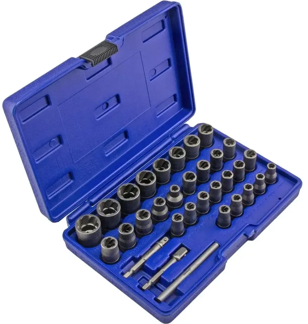 Набор головок экстракторов для поврежденного болтов и гаек 6–19мм, 32 предмета