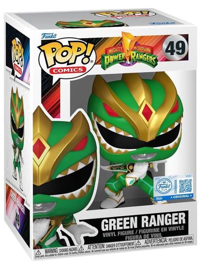 Фигурка Funko POP! Comics Power Rangers Green Ranger (Exc) (49) 84924 / Фигурка Фанко ПОП! по мотивам франшизы "Могучие рейнджеры", Зелёный рейнджер