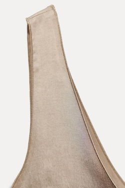 ZARA СТРУЯЩИЙСЯ ТОП — ZW COLLECTION, ОХРА