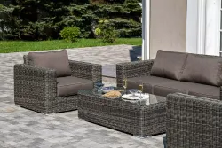 "Боно" лаунж-зона из искусственного ротанга, цвет графит