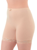 Панталоны из хлопка с эластичным кружевом по ноге (Размер: XXL) (Цвет: черный)