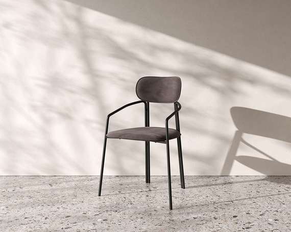 Стул Ror, Round, серый велюр