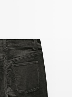 Massimo Dutti Брюки прямого кроя из вельвета в рубчик, зеленый