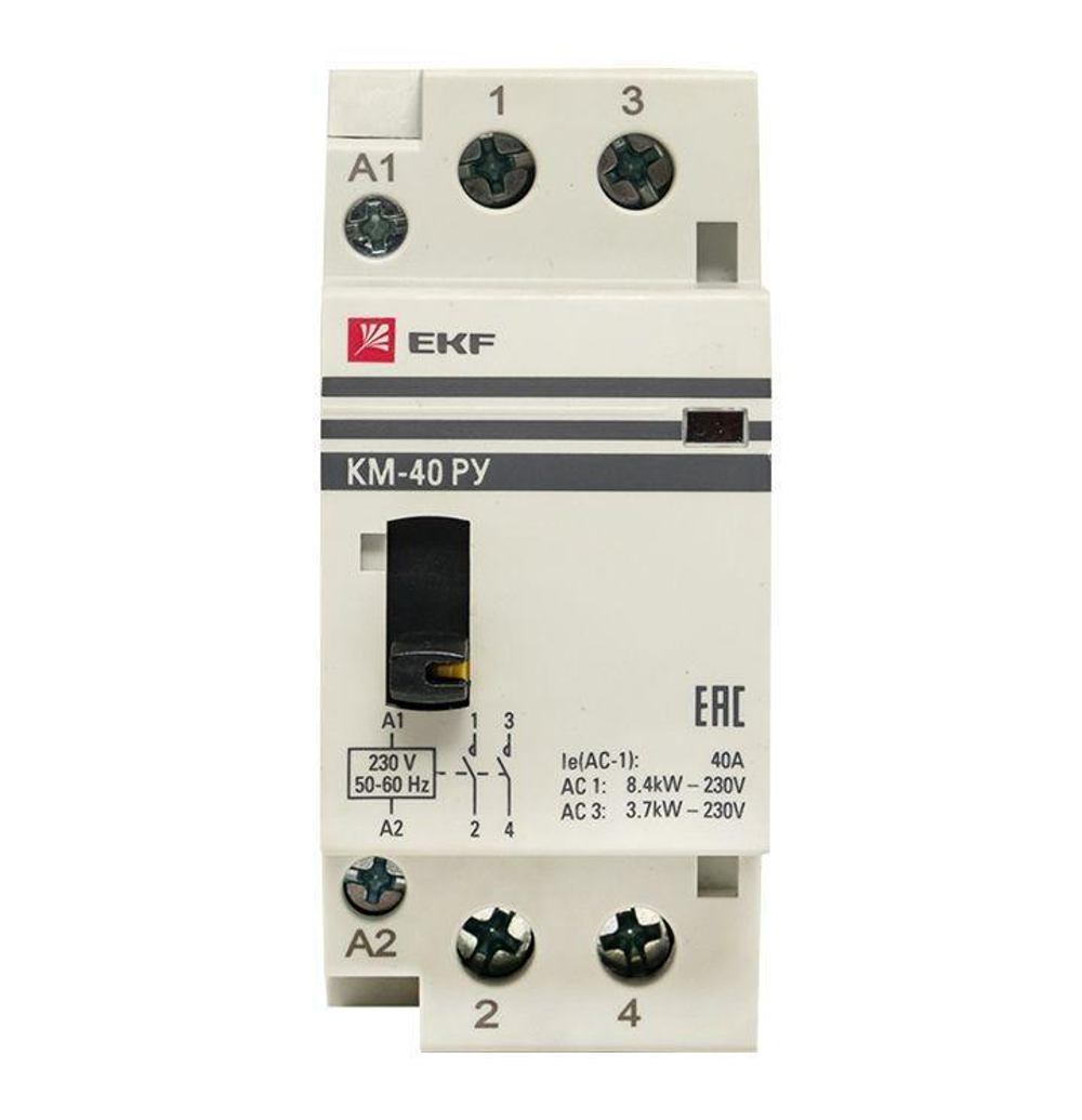 Контактор модульный КМ РУ 40А 1NO+1NC (2 мод.) PROxima EKF km-2m-40-11