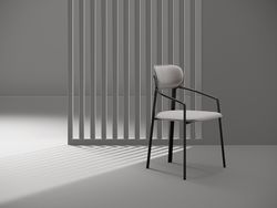 Стул Ror, Round, велюр, черный/серый