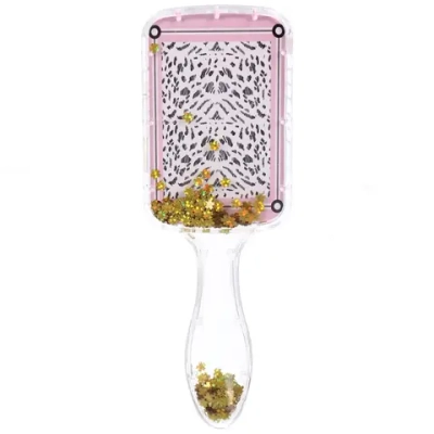 Расческа массажная прямоугольная «ЭЙФОРИЯ», микс 4 дизайна, 23*8,5см (PVC подвес)