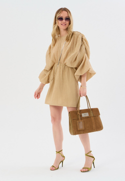 Платье жатка бежевое