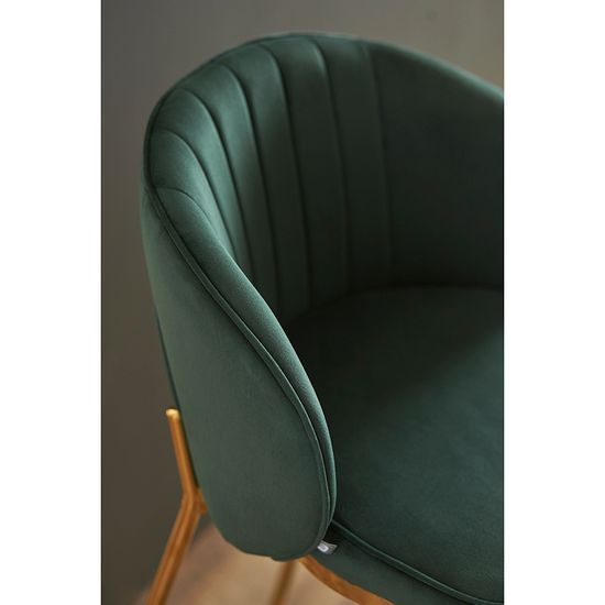 Стул полубарный coral, велюр, темно-зеленый