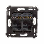 Кнопка двухклавишная в стену, "Avanti", "Черный квадрат"