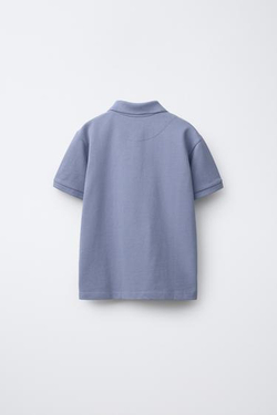 ZARA БАЗОВОЕ ПОЛО ИЗ ПИКЕ, ГОЛУБОЙ