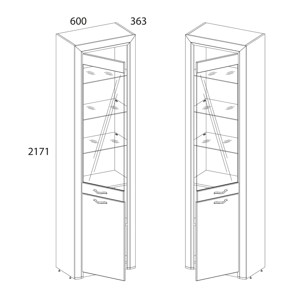 Шкаф с витриной